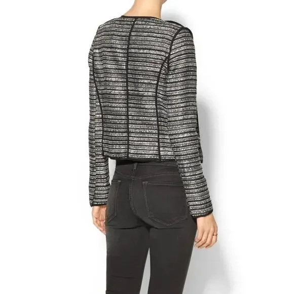 Milly Open Front Wool Blend Tweed Jacket - Picture 3 of 14